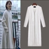 Đi cùng mẹ Li Na Mei Ting sao với cùng một đoạn trắng đính cườm ngã ba V-cổ áo len dài áo đầu mùa thu Áo khoác dài