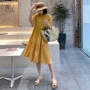 Mùa xuân và hè mới Váy ngắn tay retro nữ phiên bản Hàn Quốc của búp bê cỡ nhỏ cỡ lớn trong phần dài Một chiếc váy chữ - A-Line Váy thời trang nữ