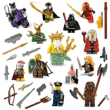 Lego, конструктор, деревянный человек, минифигурки, оружие, мелкие частицы