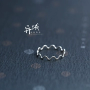 [Xi Xia. 】 Bạc Thái 925 sterling bạc trang sức handmade bạc ring sóng nữ nhẫn đơn giản
