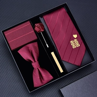 Подарочная коробка, красный галстук, галстук-бабочка, мужской комплект с молнией
