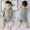 Modal Pyjama Baby Children Quần áo Xiêm Boy Baby Summer Out Out Thin điều hòa không khí phù hợp với mùa hè dài tay áo - Áo liền quần