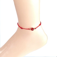 Vòng tay mã não có thể điều chỉnh được vòng tay dây đeo vòng tròn màu đỏ đen độc ác năm nay - Vòng chân lắc chân nữ inox