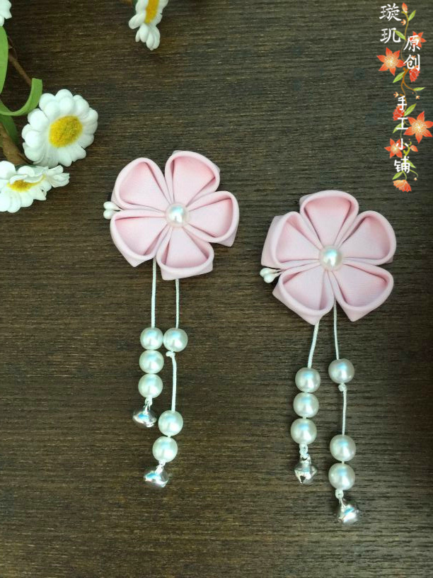 Sakura Tsumami zaiku kanzashi Hair pin pink Japanese for Kimono accessory XJ