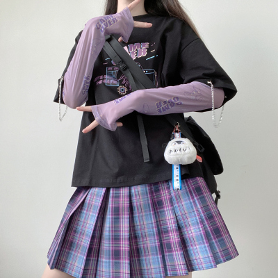 taobao agent [E -sports girl drop] Banqiao JK uniform department genuine purple high waist skirt bad girl style versatile spot