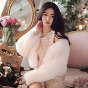 Áo khoác lông nữ 2018 mới mùa đông ngắn giả lông cáo lông cỏ Nữ phiên bản Hàn Quốc của áo lông mỏng
