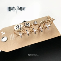 Chiếc nhẫn Potter Harry Potter của Mỹ Bộ nhẫn nhẫn ma thuật Harry Potter Hogwarts - Nhẫn nhẫn cưới vàng trắng