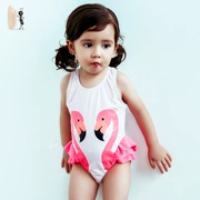 Áo tắm cho trẻ em Flamingo Simi Tình yêu Ins Áo tắm cho cha mẹ và trẻ em White Swan Áo tắm cho trẻ em Áo tắm Xiêm