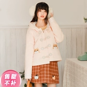 [Phá vỡ mã giải phóng mặt bằng] 2018 mùa đông mới của Nhật Bản trùm đầu len áo khoác nữ ngắn sinh viên áo len