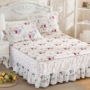 Bông non-slip giường váy giường bìa giường bìa mảnh duy nhất cotton Hàn Quốc ren bụi trải giường trải giường đặc biệt giải phóng mặt bằng drap giường có viền