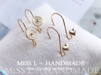 taobao agent V169 mosquito coil plate and Xiaotaoxin ear hook 18K bag gold -plated gold -plated gold -plated DIY earrings accessories one pair