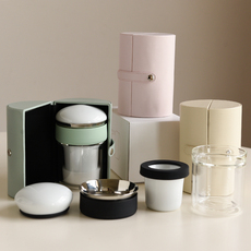 чайная чашка 高温骨玉瓷 高硼硅玻璃 功夫旅行茶具套装便携家用简约一壶两杯k