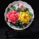 12 -килограммовый высокий сидящий насыщенный пиони -цветочная тарелка