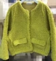 Mùa thu đông 2018 mới Thời trang Hàn Quốc cổ tròn lông cừu một chiếc áo khoác ngắn phổ biến áo len dày áo dạ nữ dài
