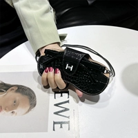 Черный ремешок, из натуральной кожи, крокодиловый принт