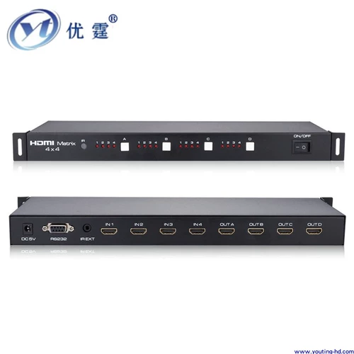 Вы Ting HDMI Matrix 4 в 4 в 4 Out -Ф -Ф -центральном контроллере распределение распределения цифровой матрицы четыре -IN -four Out -Four Converters