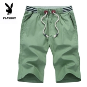 Playboy quần short nam mùa hè bông phần mỏng thể thao giản dị năm quần nhà của nam giới cắt quần quần lớn