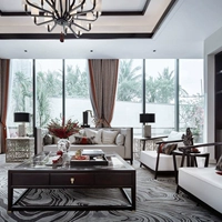 Современная простота, Light Luxury New китайский диван Групповая мебель из твердой древесины