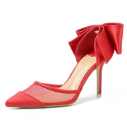 Giày cao gót đế xuồng màu đỏ mới mùa hè của nữ cao cấp nữ với những đôi giày cao gót nữ mũi nhọn