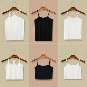 Sling nữ 2018 mùa hè mới mỏng giảm béo vest hoang dã đội mũ trùm đầu thường áo sơ mi nữ sinh viên màu rắn đáy áo sơ mi áo ba lỗ nữ cách điệu