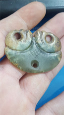 Подвеска для автомобиля 红山文化老河磨玉双孔玉佩包老包真开门老古玉老玉老物件文化期