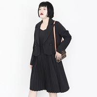 Черный комплект, платье, сделано на заказ, оверсайз, большой размер, 2020 года