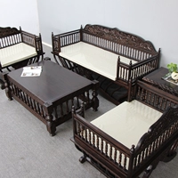 Kết hợp nội thất phòng khách phong cách Đông Nam Á CH395 Phong cách Thái gỗ rắn phòng khách sofa góc vài bộ bàn cà phê kết hợp - Bộ đồ nội thất mẫu giường gỗ đẹp