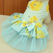 Pet váy nông thôn gió cô gái mùa hè quần áo mèo công chúa váy voan sợi quần áo thoáng khí - Quần áo & phụ kiện thú cưng
