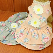 Cô gái gió nhỏ hoa cúc bông thú cưng quần áo mùa hè chó Teddy quần áo VIP hơn gấu trang phục - Quần áo & phụ kiện thú cưng