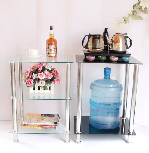 Простая современная маленькая квартира гостиная маленькая кофейня из нержавеющей стали творческий кофейный столик напряженный стеклянный край несколько уголков маленьких квадратных столов