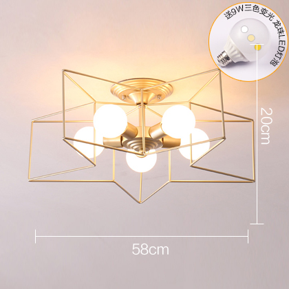 NavyNorthern Europe Simplicity Modeling lamp Ceiling lamp living room lamps Iron art a chandelier Children's room bedroom room lamps and lanterns restaurant Lighting