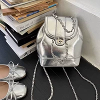 Цепь, рюкзак, брендовая серебряная сумка через плечо для путешествий, Гонконг, в стиле Шанель