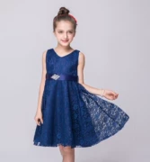 Váy trẻ em châu Âu và Mỹ trong chiếc váy ren trẻ em lớn trong bộ váy công chúa không tay dành cho trẻ em