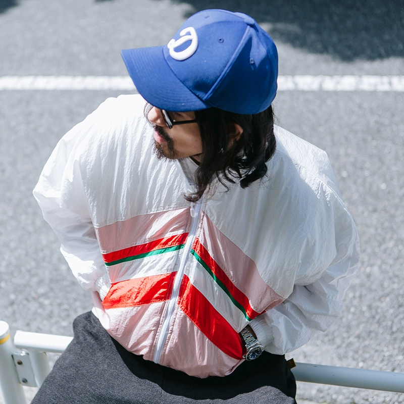 nazze Nhật Bản sọc retro tương phản màu đường phố thương hiệu nam oversize bat tay áo bông dày áo khoác cotton - Bông