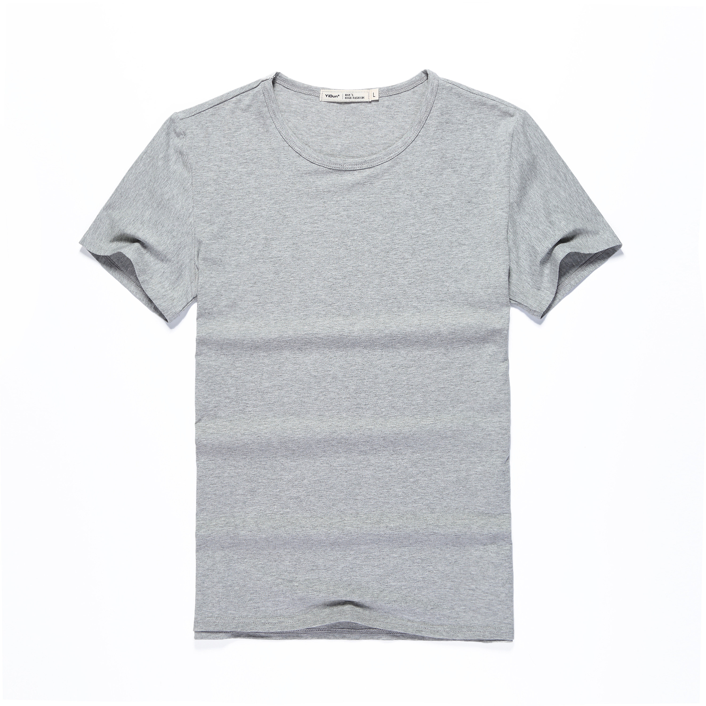 18春夏新款奥黛尔丝光棉纯色圆领短袖男t恤 八色c416-s02-p30灰色