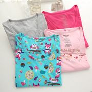 2 cái nữ mùa hè phần mỏng đan cotton ngắn tay nightdress đồ ngủ cotton cộng với phân bón XL thai sản ăn mặc quần áo nhà