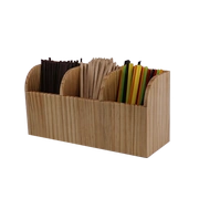 Cửa hàng trà cà phê chia ba khối gỗ đặc khác nhau thông số kỹ thuật trái cây uống rơm khuấy que lưu trữ hộp để lấy kệ giấy - Cà phê