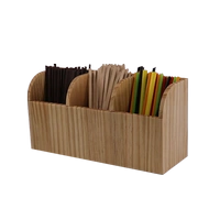 Cửa hàng trà cà phê chia ba khối gỗ đặc khác nhau thông số kỹ thuật trái cây uống rơm khuấy que lưu trữ hộp để lấy kệ giấy - Cà phê cốc hâm nóng cafe