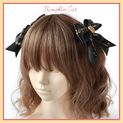 Pair Clip - Black (One Pair)【 Slow mass 】 Pumpkin cat Candy Boxes lovely Gift box Headwear hair hoop Small things Neck ring KC