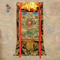 Тибетское сокровище Павильон Слон Фортуна Бог Лао Тхангка Минерал Пигмент Микро -Спрерский