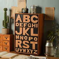 Zakka retro с твердым деревянным ящиком, шкаф для хранения кровати 26 Английские буквы Простые многослойные хранения приливные