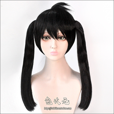 taobao agent [Rabbit Dimension] Yanyan Fire Team Huanguda Black Double Ponyta COS wig