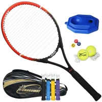 Một người chơi tennis đơn chơi tennis trợ giúp một người luyện tập tennis căng - Quần vợt vợt tennis wilson ultra 108