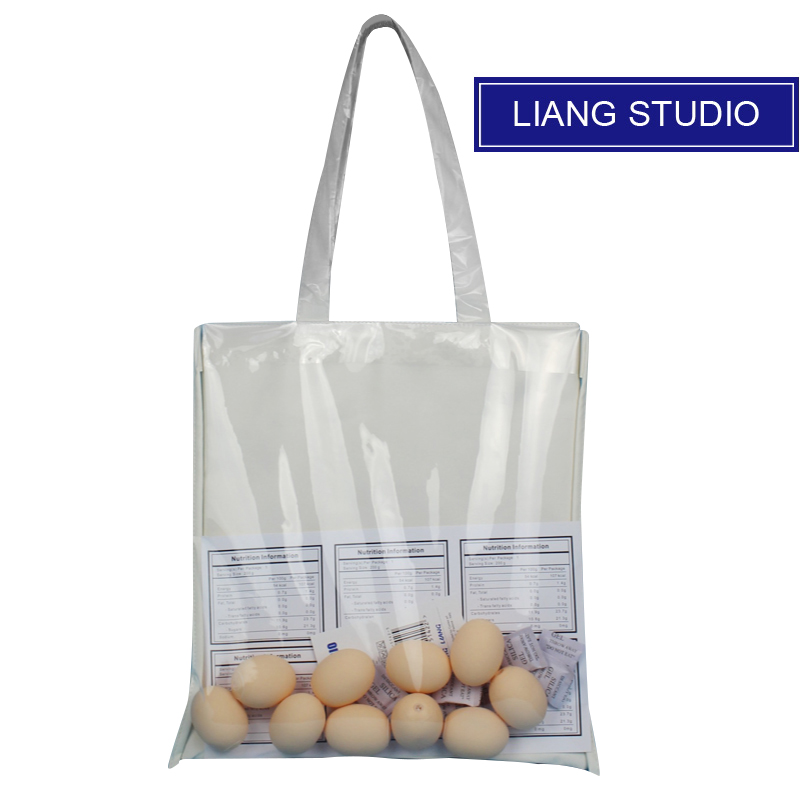 White Eggsummer Bag female 2021 new pattern Port style customized One shoulder Canvas bag Yellow duck Harajuku handbag Transparent bag