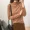 Mềm mại, thân thiện với da phiên bản Hàn Quốc của áo len cổ lọ nấm nữ cổ cao, nửa cổ cao tay dài là áo sơ mi nữ mỏng manh