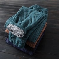 Зимние утепленные стеганые штаны, из хлопка и льна, оверсайз