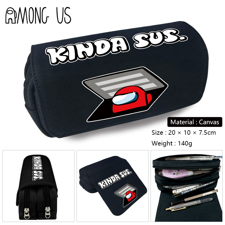 Among&us-17Among us periphery Pencil case Space Werewolf kill canvas Pencil case male girl student student comic pencil-box pencil case