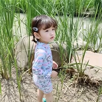 Hàn Quốc ins baby áo tắm cầu vồng ngựa con liên kết dễ thương cô gái trẻ em kem chống nắng lướt quần áo thủy triều - Bộ đồ bơi của Kid quần bơi cho bé trai