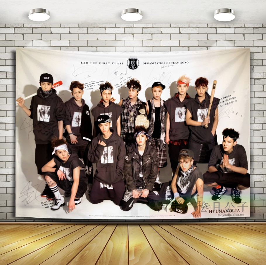 8EXO Park canlie Bian Boxian Wu Shixun Zhang Yixing Kris Hanging cloth Wall cloth Tapestry dormitory Background cloth decorate