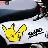 Мультфильм электромобиль наклеек батарея автомобиль оболочка наклейка Swag King Mavericks N1Um+Pikachu Водонепроницаемый